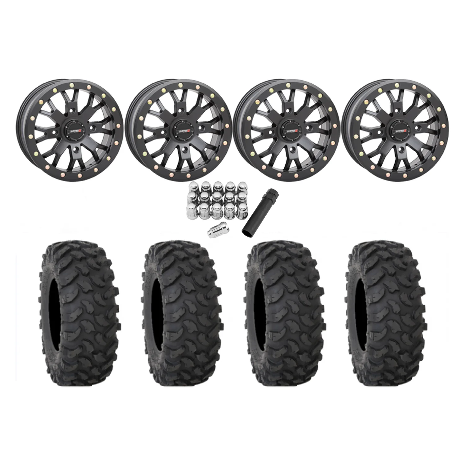 System 3 XTR370 32x10-15 Tires on SB-4 Matte Black Beadlock Wheels